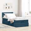 vidaXL Cadre de lit ottoman avec matelas bleu fonc&eacute; 100x200 cm velours