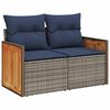 vidaXL Salon de jardin 4 pcs avec coussins gris r&eacute;sine tress&eacute;e