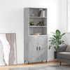 vidaXL Buffet haut Gris b&eacute;ton 69,5x34x180 cm Bois d'ing&eacute;nierie
