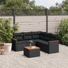 vidaXL Salon de jardin 6 pcs avec coussins noir r&eacute;sine tress&eacute;e