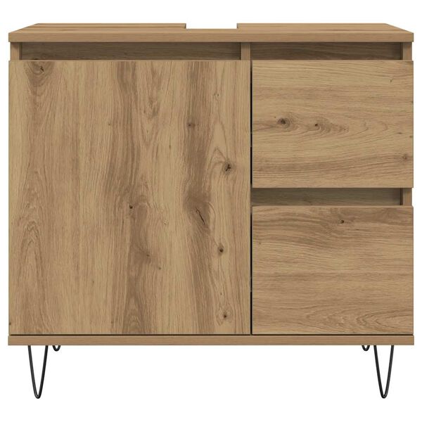 vidaXL Armoire de lavabo de salle de bain chêne artisanal 65x33x60 cm