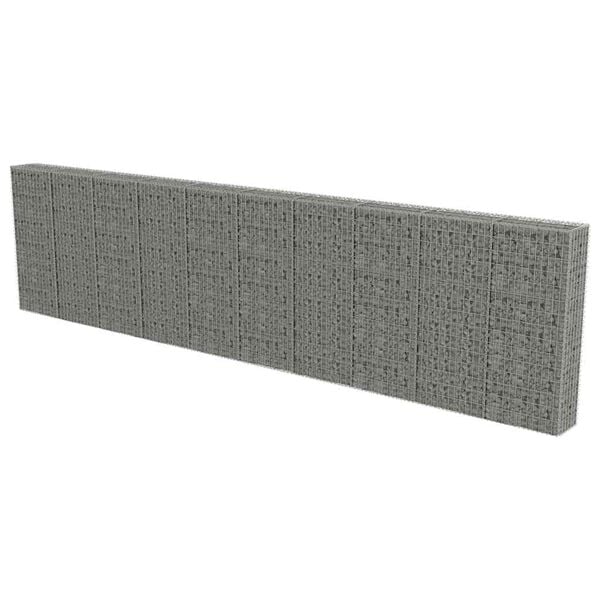 vidaXL Mur à gabion avec couvercles Acier galvanisé 600x30x150 cm