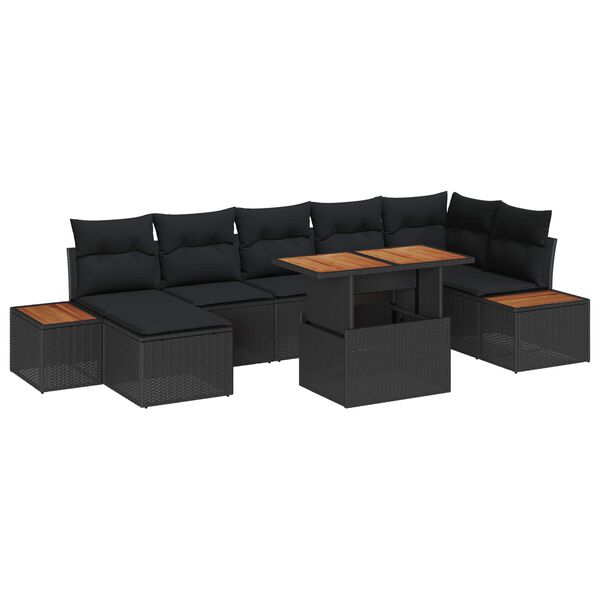 vidaXL Ensemble de salle &agrave; manger pour jardin 8 pcs Noir et Marron