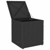 vidaXL Tabourets jardin coussins 2 pcs noir 40x40x43 cm r&eacute;sine tress&eacute;e