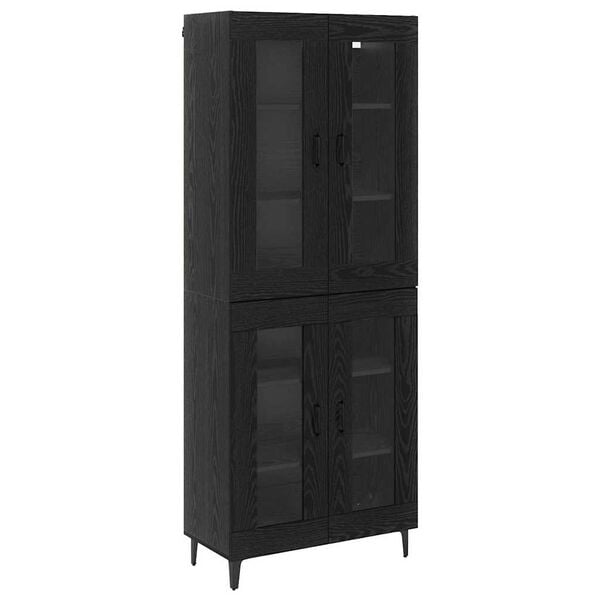 vidaXL Haut Armoire Ch&ecirc;ne noir 69,5 x 34 x 180 cm Bois d'ing&eacute;nierie