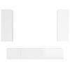 vidaXL Ensemble de meubles TV 4 pcs Blanc brillant Bois d'ing&eacute;nierie