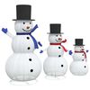 vidaXL Famille de bonhommes de neige de Noël 3 pcs Blanc chaud