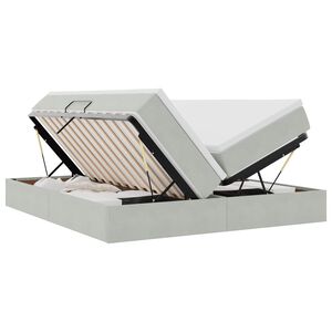 vidaXL Lit avec rangement et matelas Gris clair 200 x 200 cm Velours