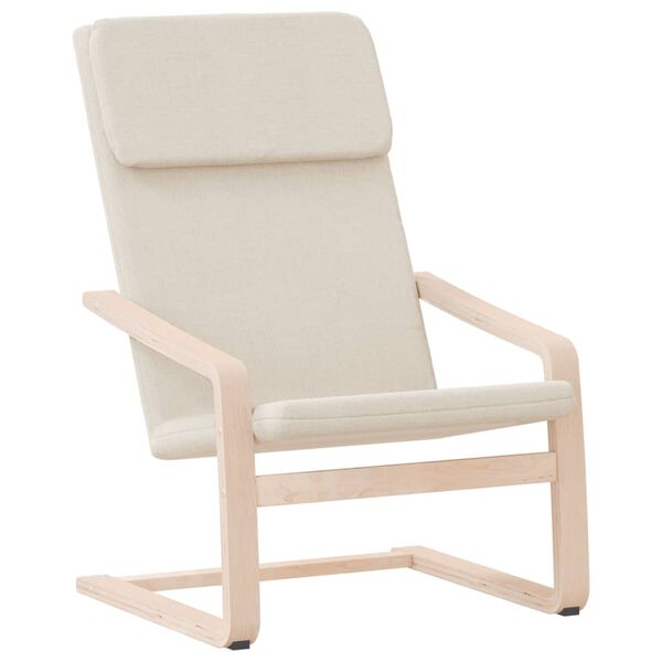 vidaXL Chaise de relaxation Cr&egrave;me Tissu