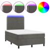 vidaXL Sommier &agrave; lattes de lit avec matelas LED gris fonc&eacute; 120x190 cm