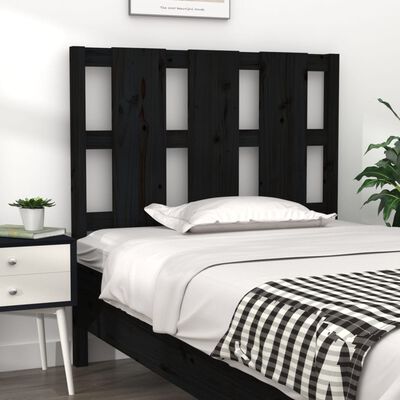 vidaXL Tête de lit Noir 105,5x4x100 cm Bois massif de pin