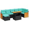 vidaXL Salon de jardin avec coussins 8 pcs gris r&eacute;sine tress&eacute;e acacia