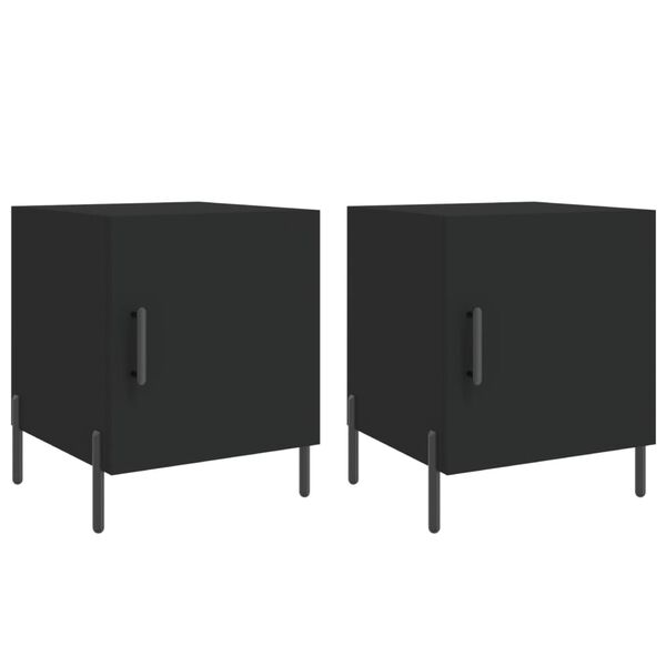 vidaXL Tables de chevet 2 pcs noir 40x40x50 cm bois d’ingénierie