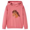 Sweat-shirt &agrave; capuche pour enfants rose ancien 116