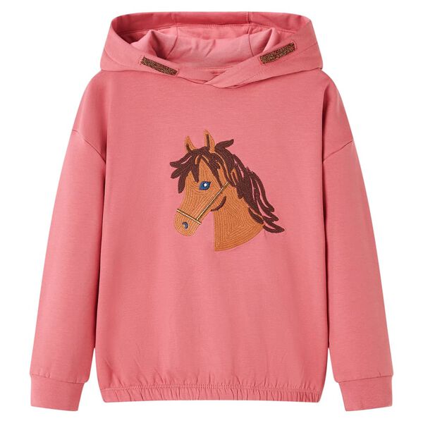 Sweat-shirt &agrave; capuche pour enfants rose ancien 116