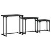 vidaXL Tables basses gigognes 3 pcs noir bois d'ing&eacute;nierie