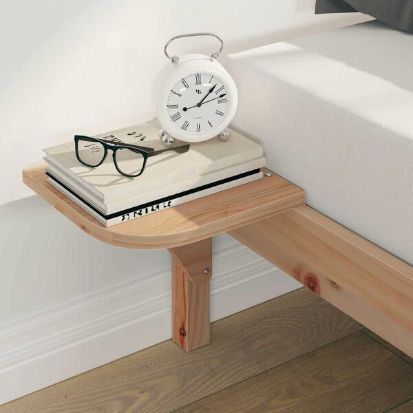 vidaXL Cadre de lit avec tables de chevet Naturel 180 x 210 cm