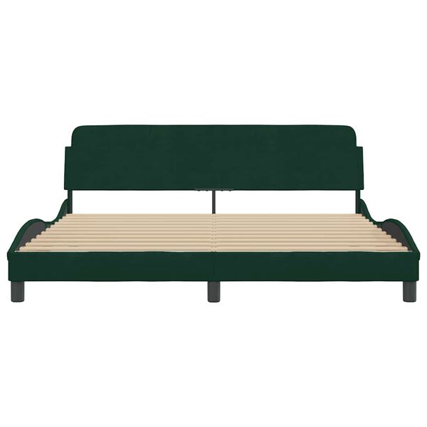 vidaXL Cadre de lit Dover vert fonc&eacute; 180x200 cm velours