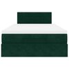 vidaXL Lit ottoman avec matelas et LED vert fonc&eacute; 90x200cm velours