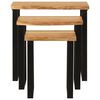 vidaXL Tables gigognes 3 pcs avec bord vivant bois massif d'acacia