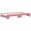 vidaXL Lit de jour avec lit gigogne et matelas rose 100x200 cm velours