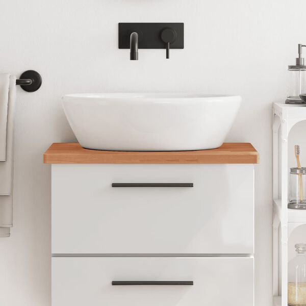 vidaXL Comptoir de salle de bain 60x40x2,5 cm bois massif de h&ecirc;tre