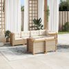 vidaXL Salon de jardin avec coussins 7 pcs beige r&eacute;sine tress&eacute;e
