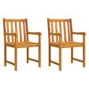vidaXL Chaises de jardin 2 pc Naturel Bois d'Acacia Massif