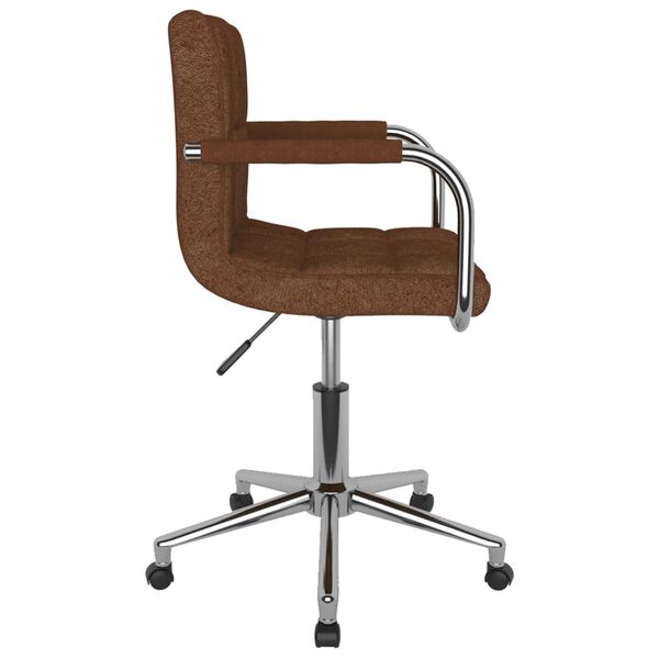 vidaXL Chaise pivotante de bureau Marron Tissu