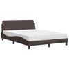 vidaXL Lit avec matelas Dover marron fonc&eacute; 120x200 cm tissu