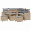 vidaXL Ensemble de canap&eacute; de jardin 8 pc Beige polyrotin
