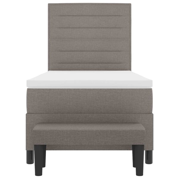 vidaXL Lit &agrave; ressorts avec matelas Taupe 80 x 200 cm tissu