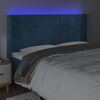 vidaXL T&ecirc;te de lit &agrave; LED Bleu fonc&eacute; 183x16x118/128 cm Velours