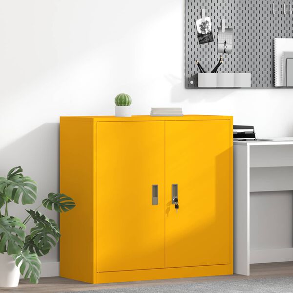 vidaXL Armoire de rangement Jaune moutarde 90 x 40 x 90 cm Acier