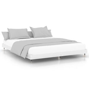 vidaXL Cadre de lit sans matelas blanc brillant 140x200 cm