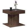 vidaXL Table basse avec LED chêne marron 50x50x45 cm bois d'ingénierie