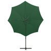 vidaXL Parasol de jardin en porte-&agrave;-faux et m&acirc;t et lumi&egrave;res LED vert
