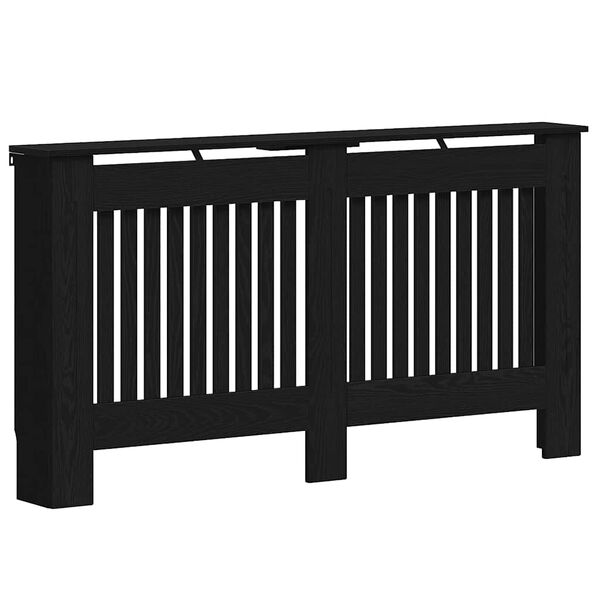 vidaXL Cache-Radiateur Ch&ecirc;ne noir 152 x 19 x 81,5 cm Bois d'ing&eacute;nierie