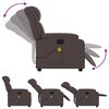 vidaXL Fauteuil de massage inclinable Marron fonc&eacute; Tissu