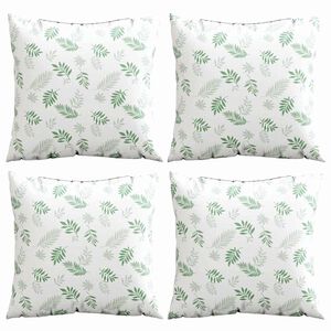 vidaXL Coussins &Eacute;parpill&eacute;s Feuille 4 pcs Motif feuille 40 x 40 cm
