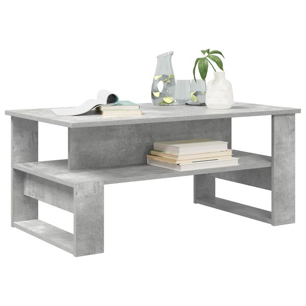 vidaXL Table basse Gris b&eacute;ton 90 x 50 x 40 cm Bois d'ing&eacute;nierie