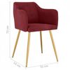vidaXL Chaises &agrave; manger lot de 6 rouge bordeaux velours