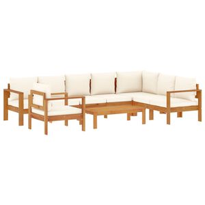 vidaXL Salon de jardin avec coussins 6 pcs bois d'acacia solide
