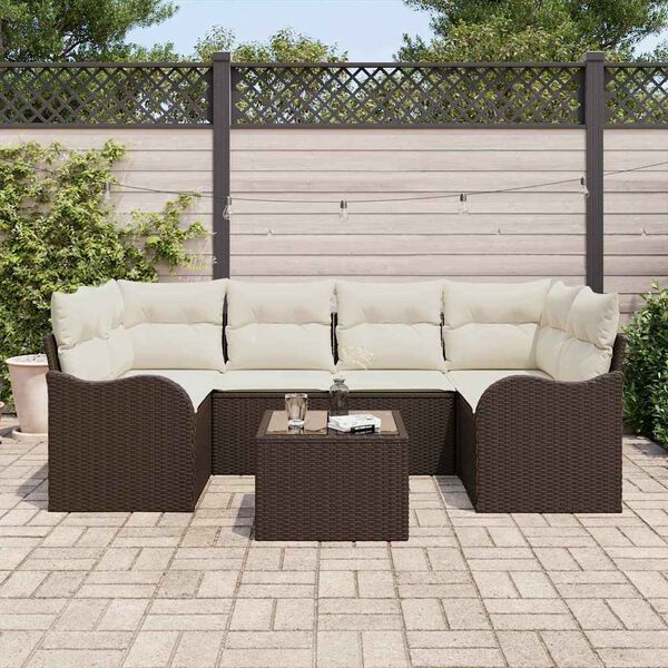 vidaXL Ensemble de canap&eacute; de jardin Marron 55 x 55 x 37 cm polyrotin