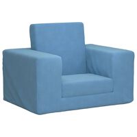 vidaXL Canapé-lit pour enfants Bleu Peluche douce