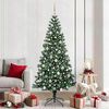 vidaXL Sapin de No&euml;l artificiel pr&eacute;-&eacute;clair&eacute; Vert 210 cm PVC et m&eacute;tal