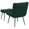 vidaXL Chaise de relaxation avec tabouret Vert fonc&eacute; Velours