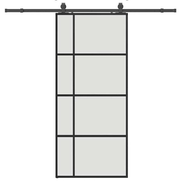 vidaXL Porte coulissante kit de quincaillerie noir 90x205 cm verre ESG