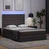 vidaXL Lit avec rangement et LED Gris 140 x 200 cm Simili cuir