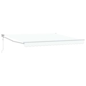 vidaXL Auvent r&eacute;tractable Blanc 400 &times; 300 cm Polyester et m&eacute;tal